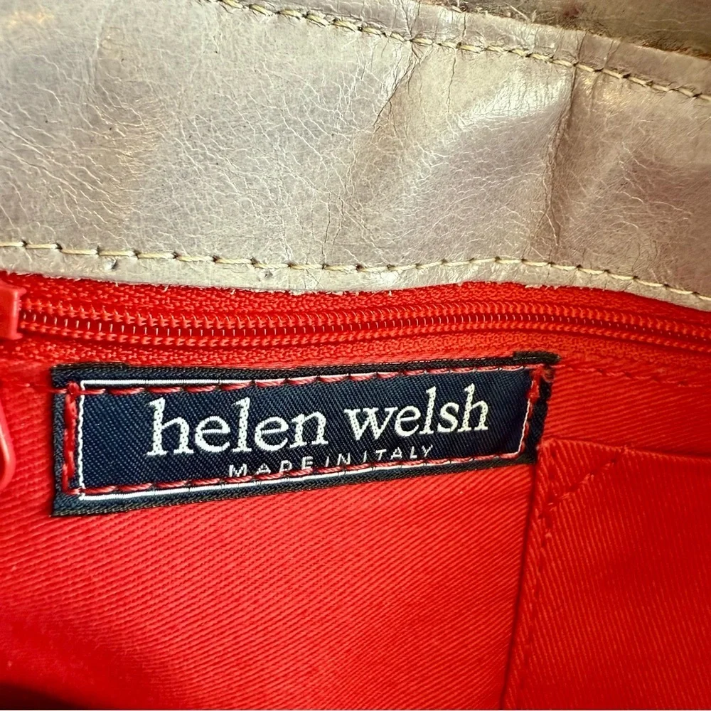 Helen Welsh‎ Elegant Italian Leather and Purple Tweed Shoulder Bag